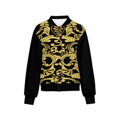 Graphic Bomber Jacket Black Gold