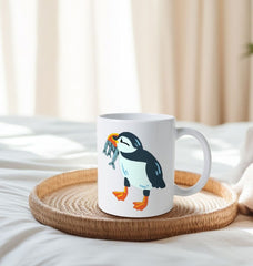 Cute Puffin Bird Natural Ceramic Mug