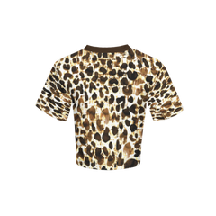 Leopard Print Cropped Short T Shirt