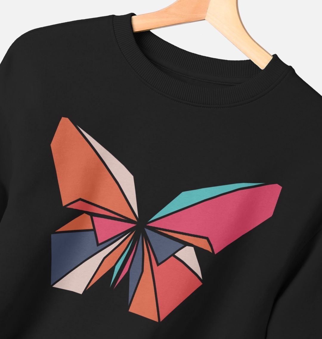 80s Retro Butterfly Sweatshirt Organic Cotton