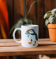 Cute Puffin Bird Natural Ceramic Mug