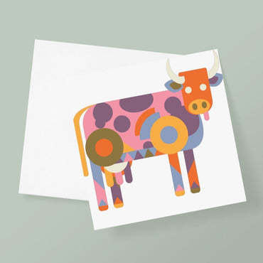 La carte de vœux Funky Cow