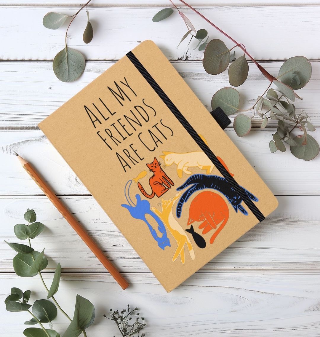 Kraft Notebook Graphic All My Friends Are Cats