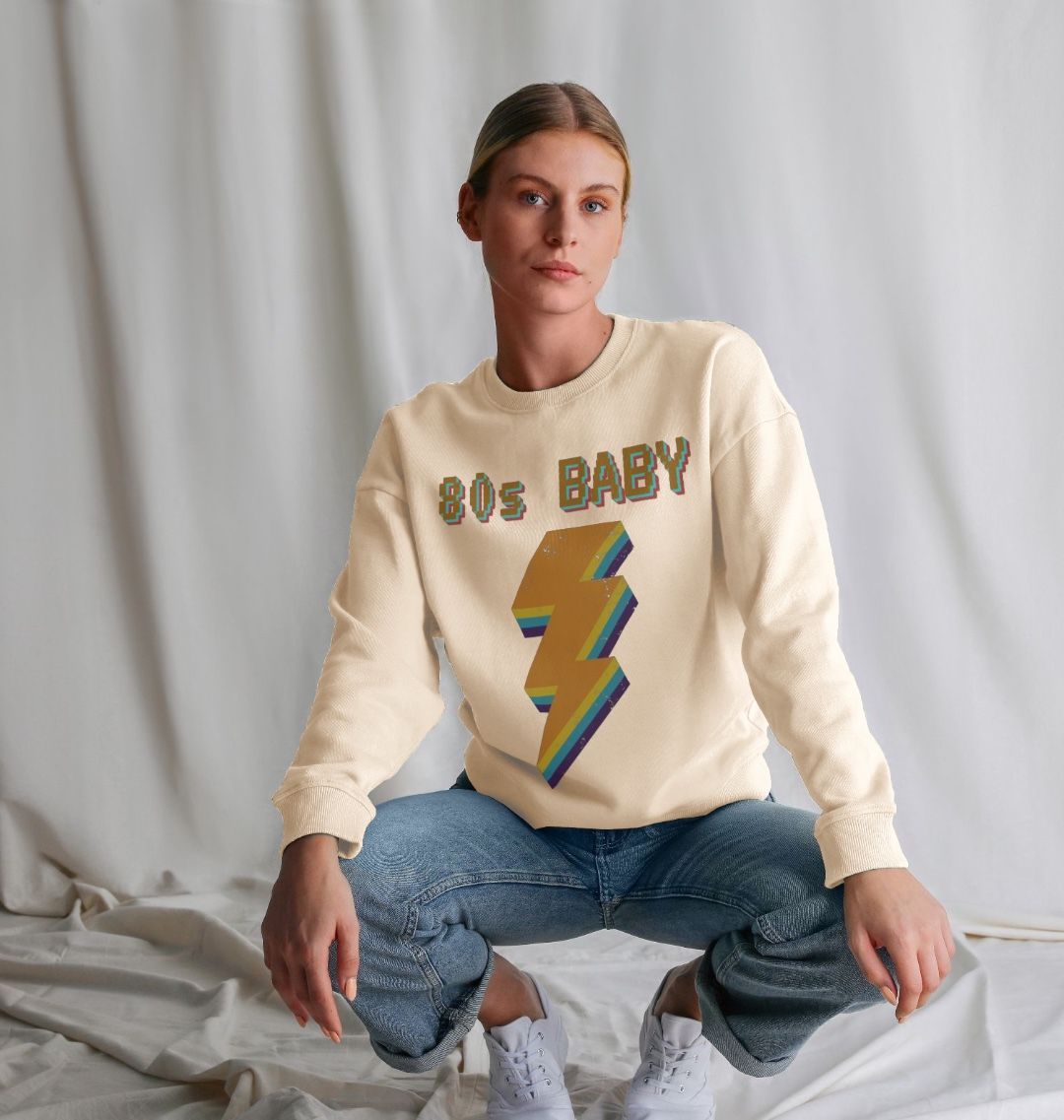 Retro 80s Baby Graphic Relaxed Fit Sweatshirt