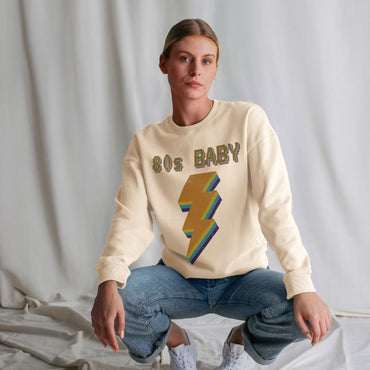 Sweatshirt mit entspannter Passform und Retro-Baby-Grafik im 80er-Stil