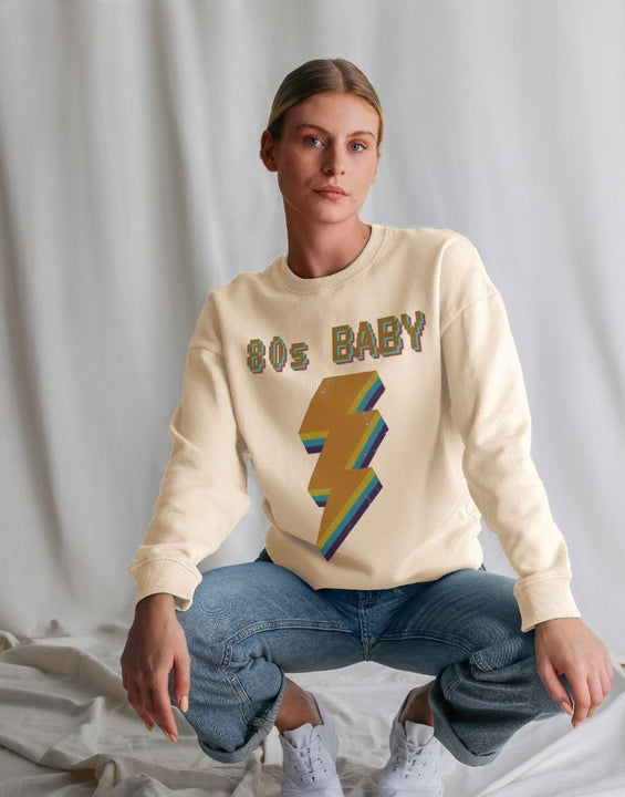 Retro 80s Baby Graphic Relaxed Fit Sweatshirt