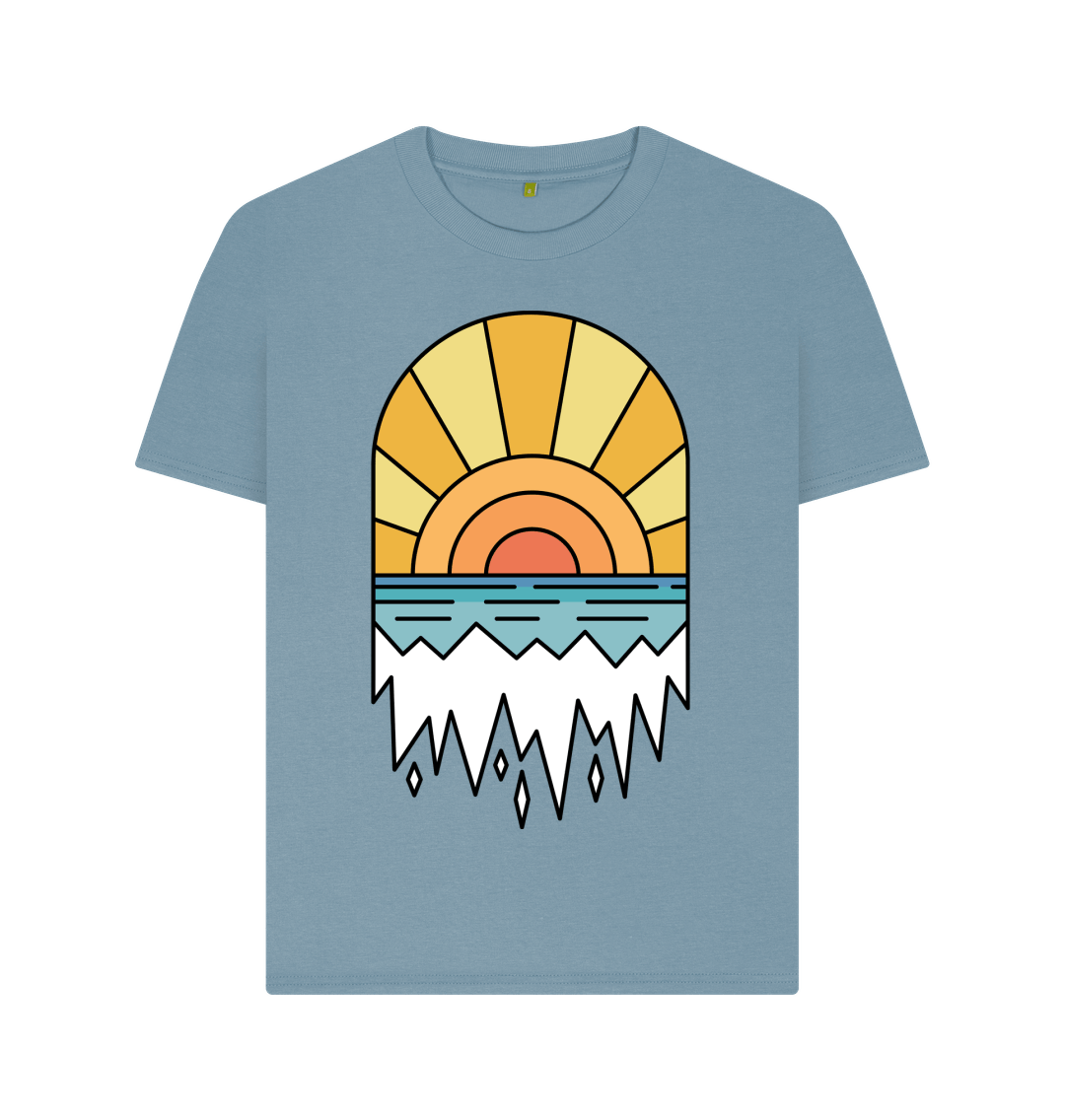 Climate Change Awareness Graphic T Shirt Stone Blue