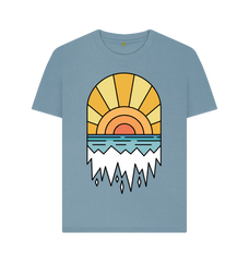 Climate Change Awareness Graphic T Shirt Stone Blue