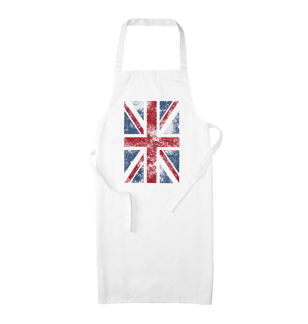 Union Jack Graphic Kitchen Apron White One Size