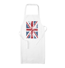 Union Jack Graphic Kitchen Apron White One Size