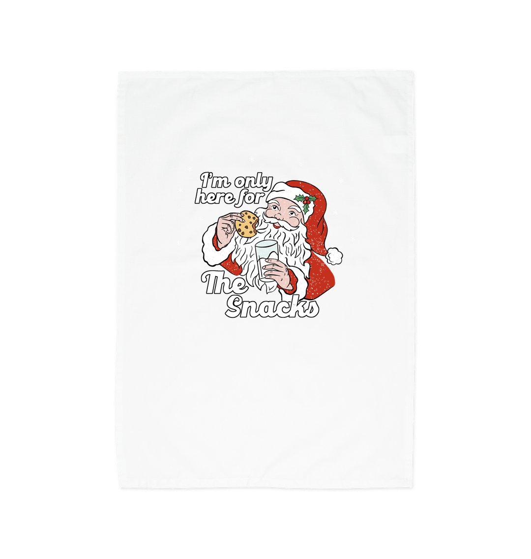 Funny Father Christmas Organic Tea Towel White One Size