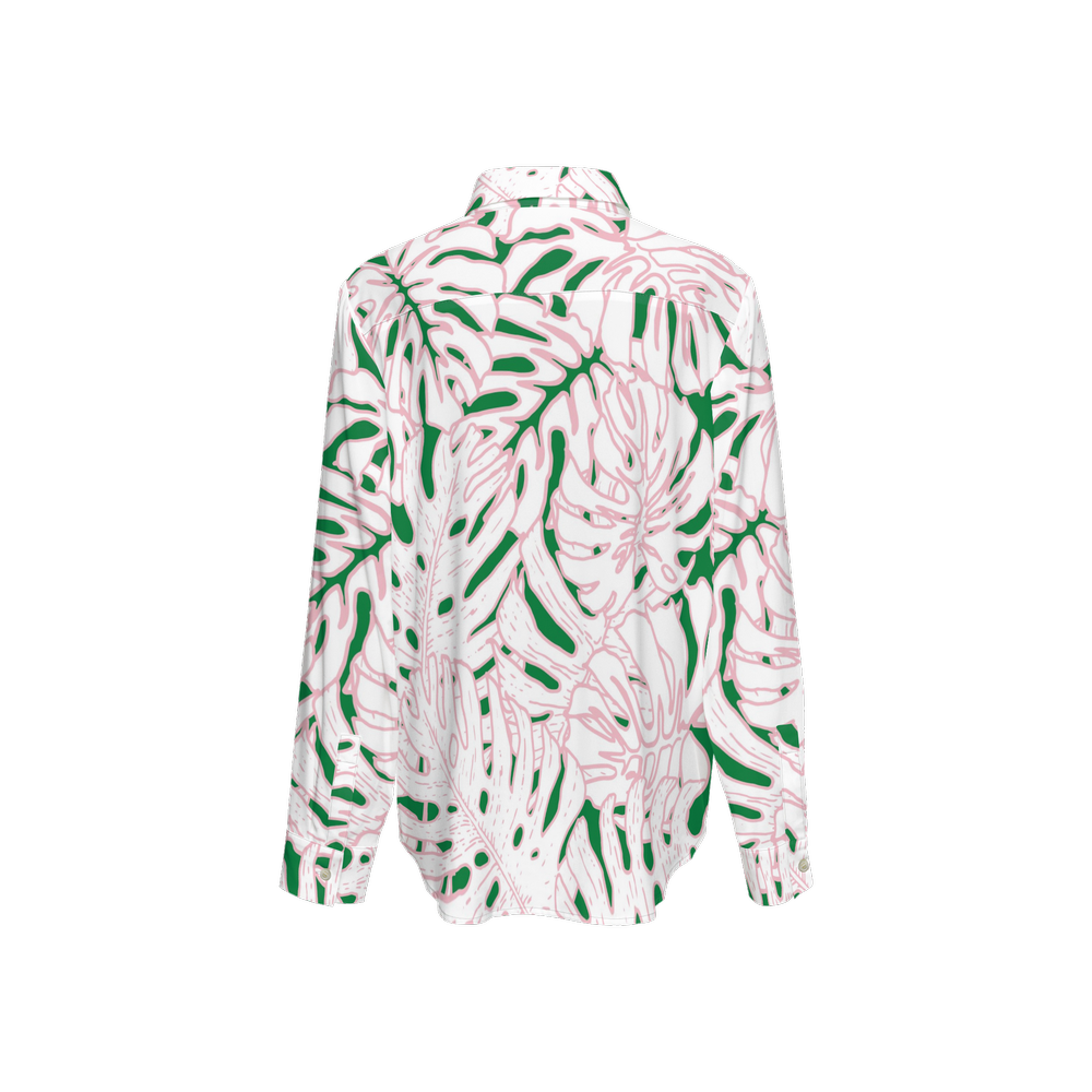 Silky Floral Print Shirt Long Sleeve