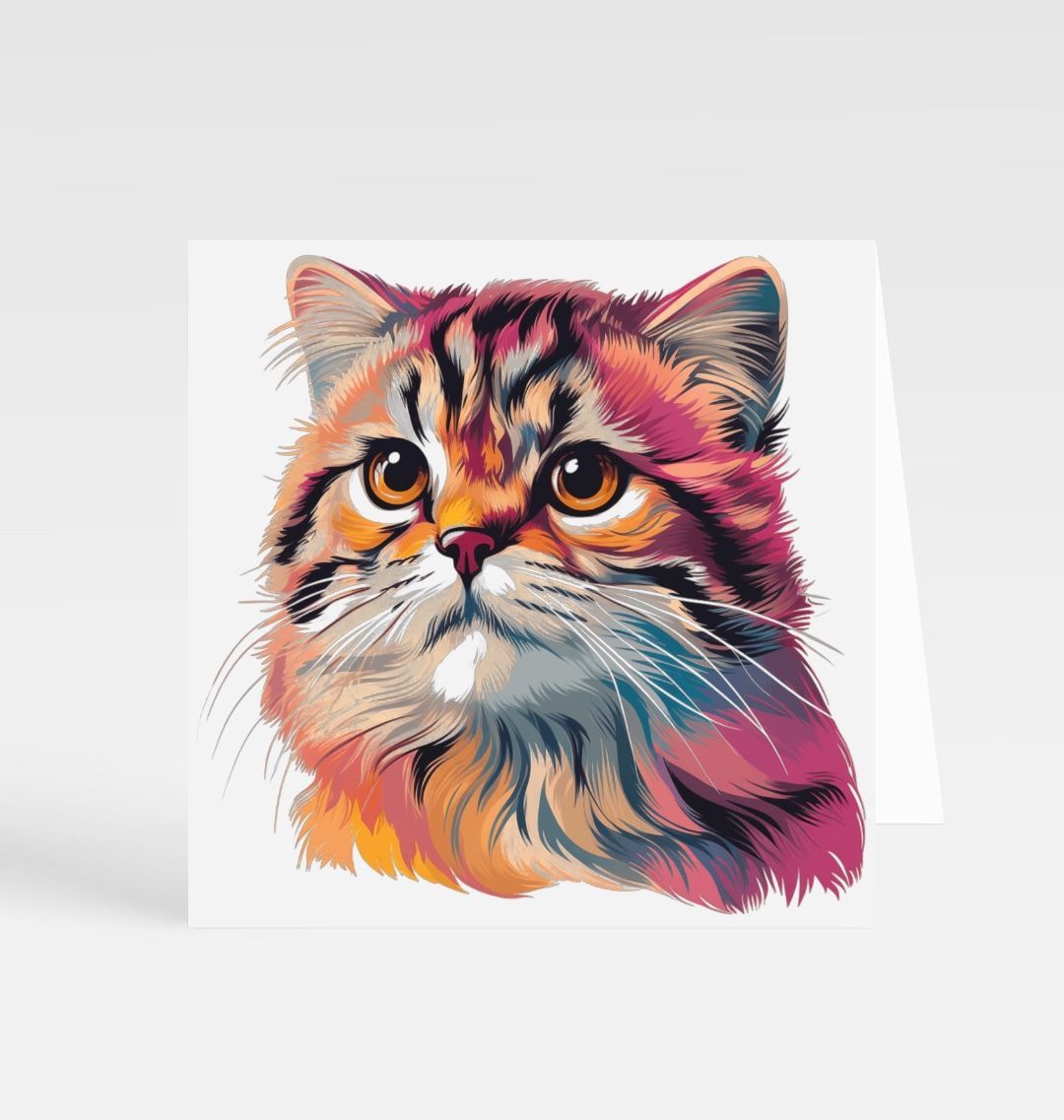 Cat Art Greetings Card