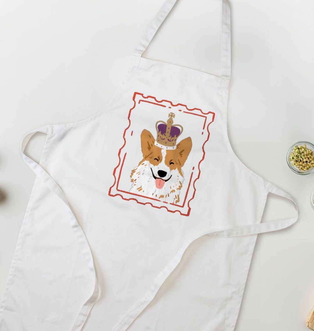 Royal Corgi Organic Cotton Kitchen Apron