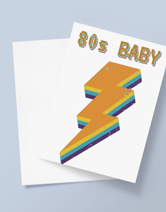 Retro 80s Baby Greetings Card