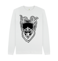 Graphic Crewneck Sweatshirt Monster Comic White