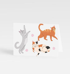 Playful Cats Greetings Card