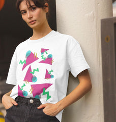 80s Style Retro Abstract Cropped Top