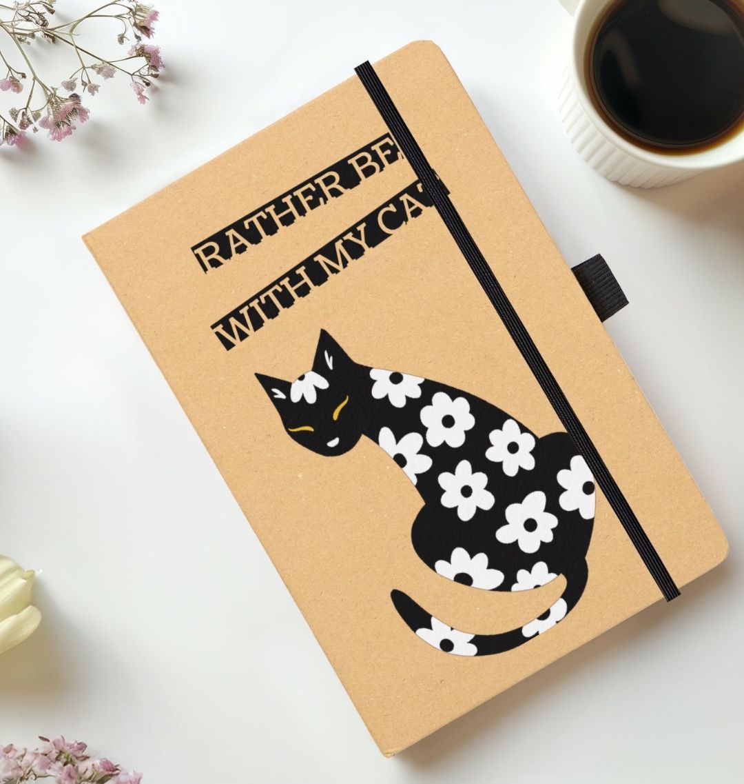 Rather Be With My Cat Kraft Notebook