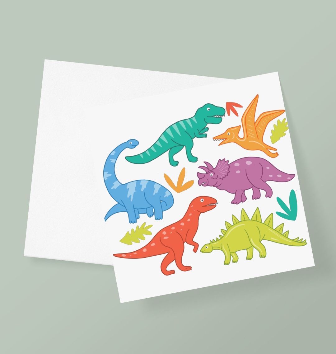 Types Of Dinosaurs Greetings Card