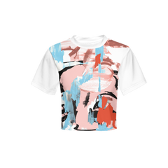 Cropped T Shirt Abstract Design