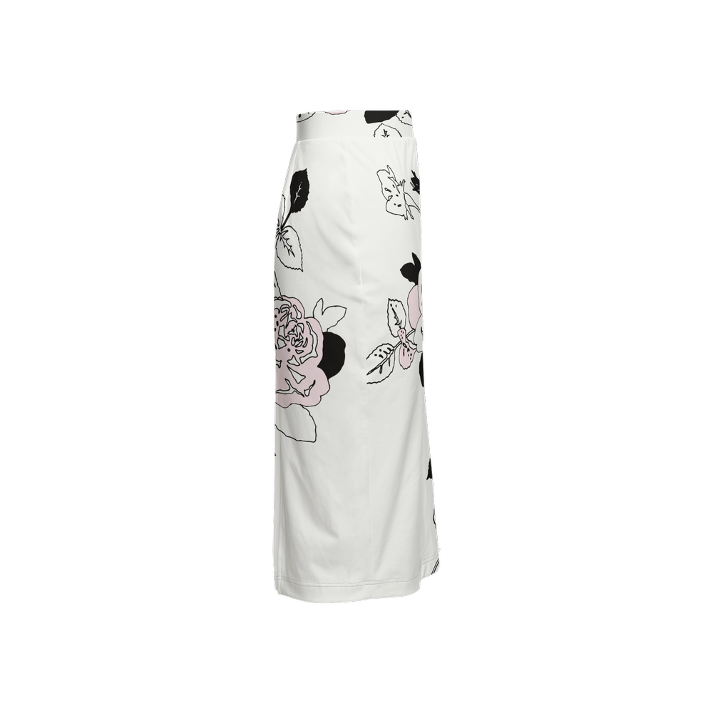 Rose Print Pencil Skirt Women