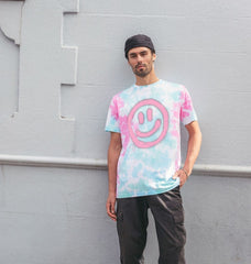 Men Retro Smiley Face Tie Dye T-Shirt Organic