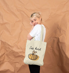 Organic Cotton Tote Bag Graphic Bee Kind