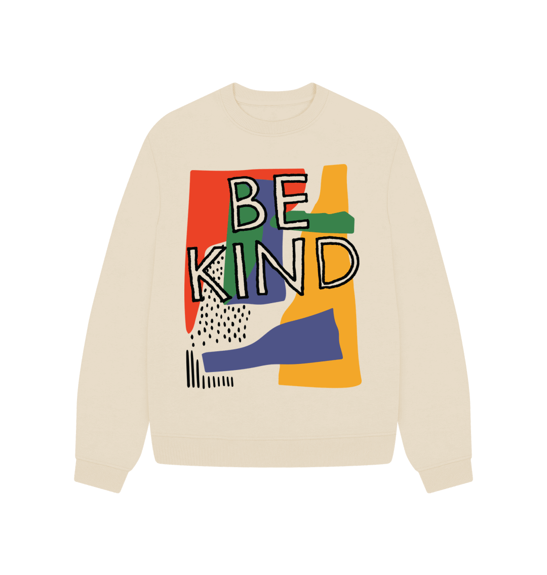 80s Retro Be Kind Crewneck Sweatshirt Oat