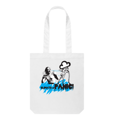 Organic Cotton Printed Tote Bag Climate of Panic White One Size