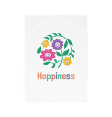 Organic Cotton Floral Happiness Tea Towel White One Size