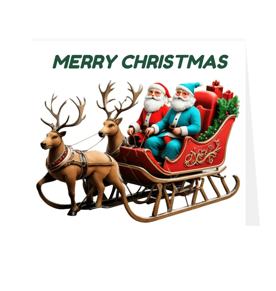 Merry Christmas Greeting Card White 12.5cm x 12.5cm