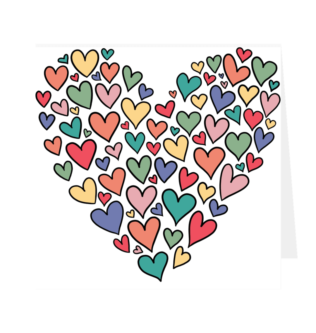 Hearts Full Of Love Greetings Card White 12.5cm x 12.5cm