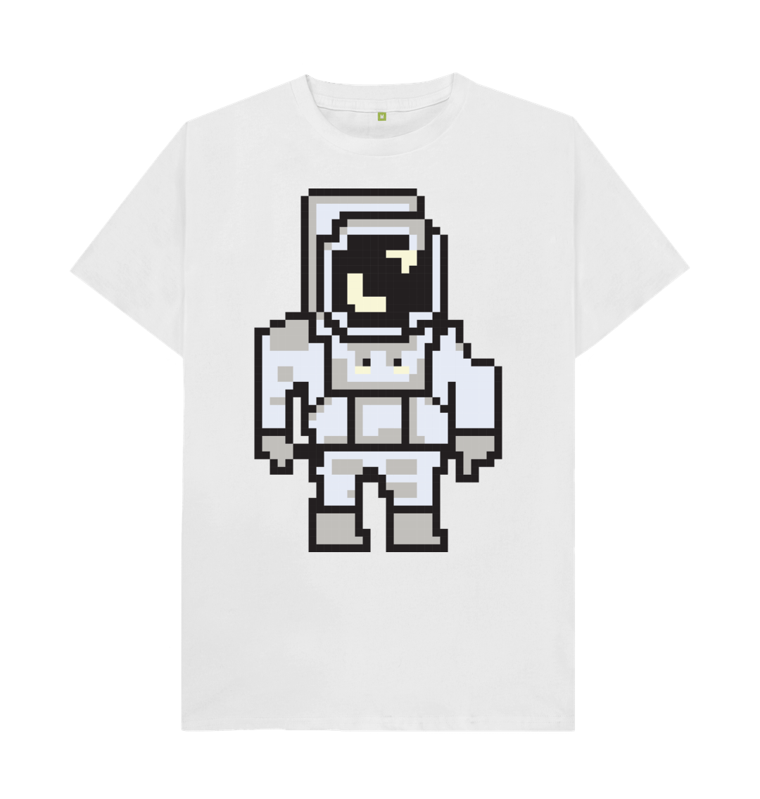 Retro Space Astronaut Graphic Organic Cotton T-Shirt White