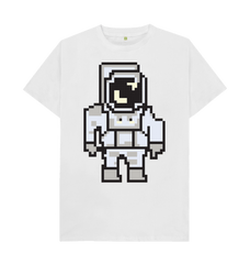 Retro Space Astronaut Graphic Organic Cotton T-Shirt White