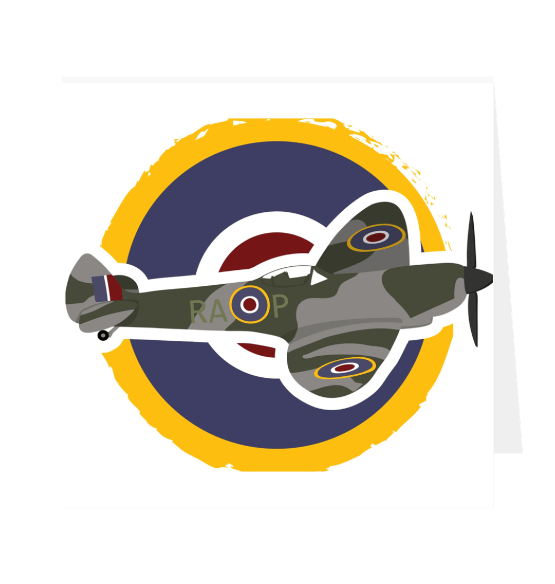 Spitfire Greetings Card White 12.5cm x 12.5cm