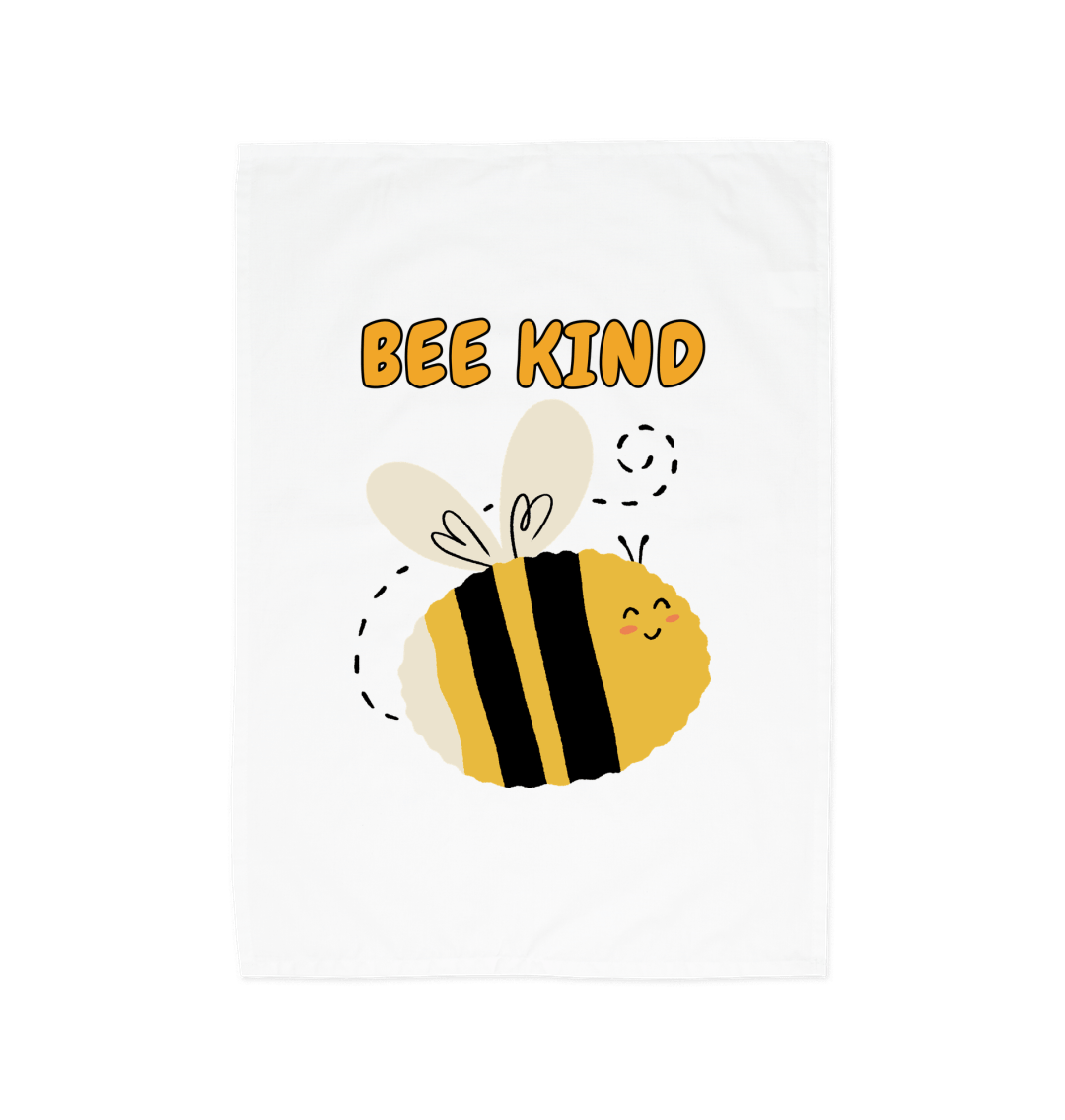 Bee Kind Organic Cotton Tea Towel White One Size