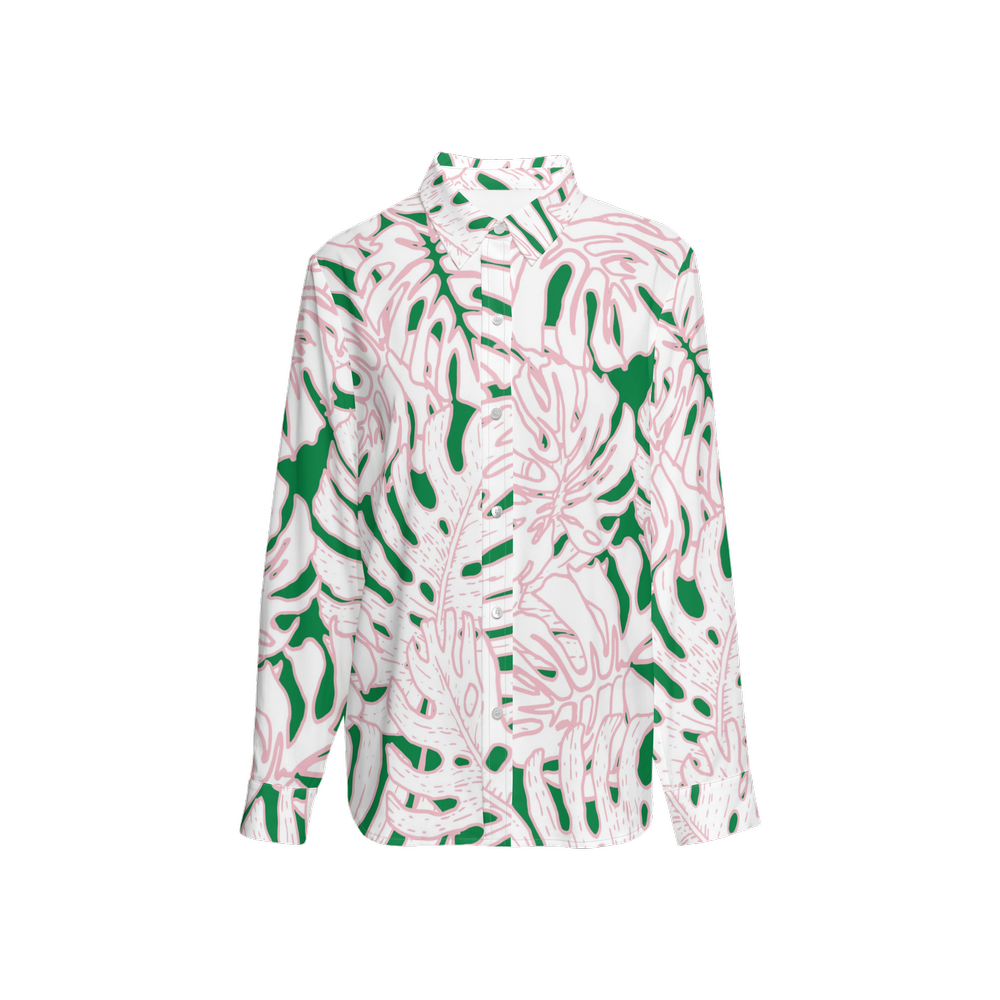 Silky Floral Print Shirt Long Sleeve