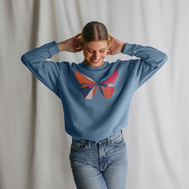 80s Retro Butterfly Sweatshirt Organic Cotton