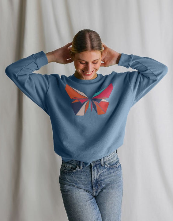 80s Retro Butterfly Sweatshirt Organic Cotton