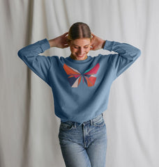 80s Retro Butterfly Sweatshirt Organic Cotton