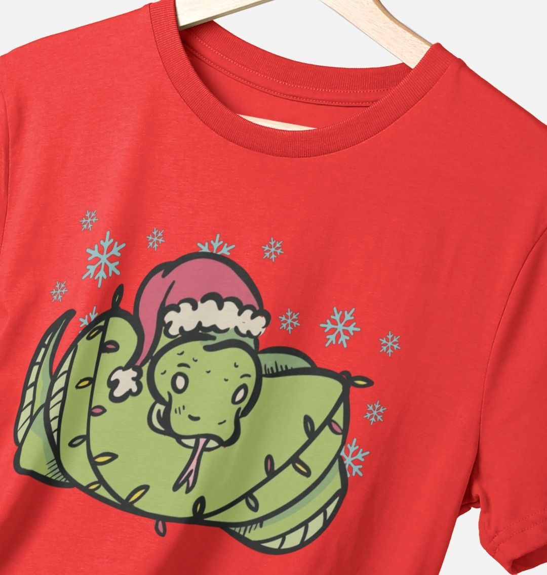 Snake Reptile Graphic Christmas T Shirt