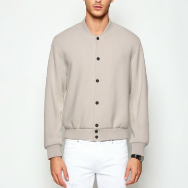 Beige Bomber Jacket Men