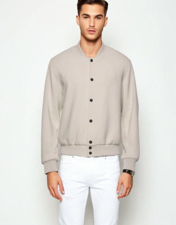 Beige Bomber Jacket Men