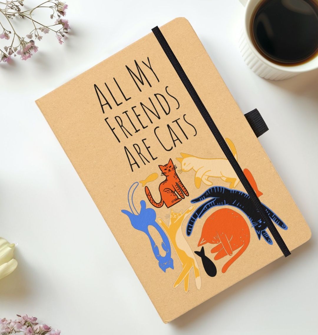 Kraft Notebook Graphic All My Friends Are Cats