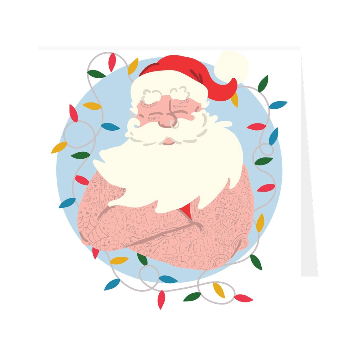 Father Christmas Greetings Card White 12.5cm x 12.5cm