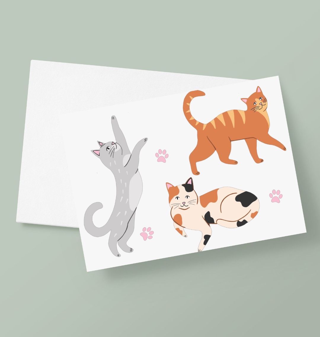 Playful Cats Greetings Card