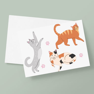 Carte de vœux de chats ludiques