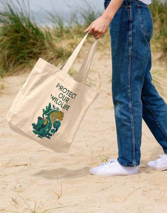 Protect Our Wildlife Organic Cotton Tote Bag