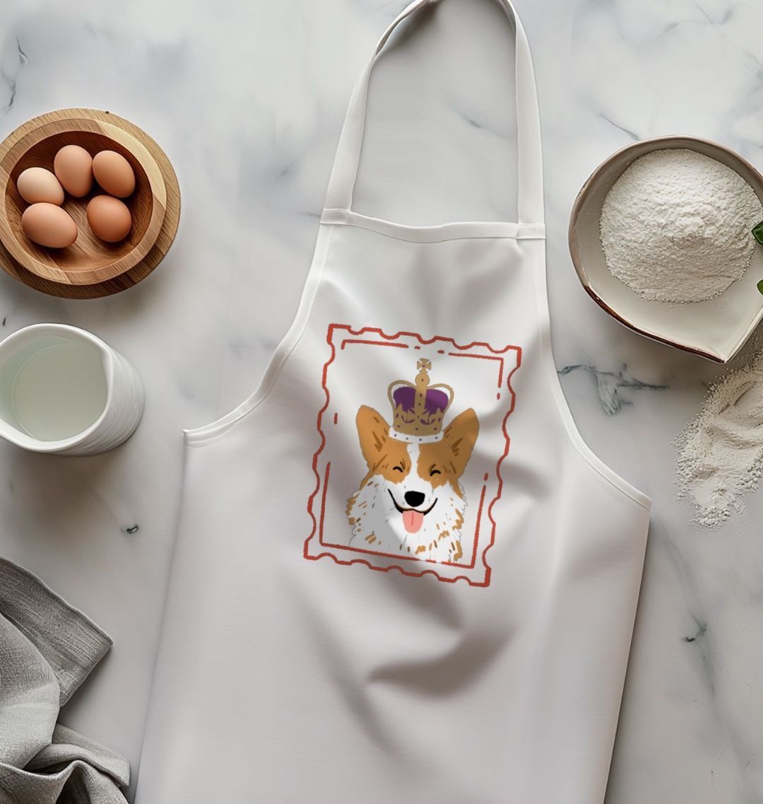 Royal Corgi Organic Cotton Kitchen Apron